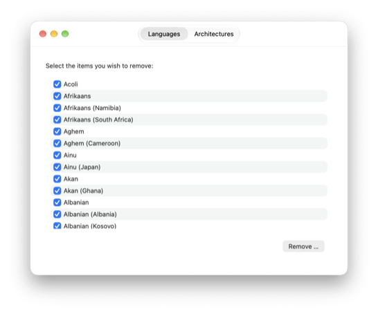 The Monolingual main window